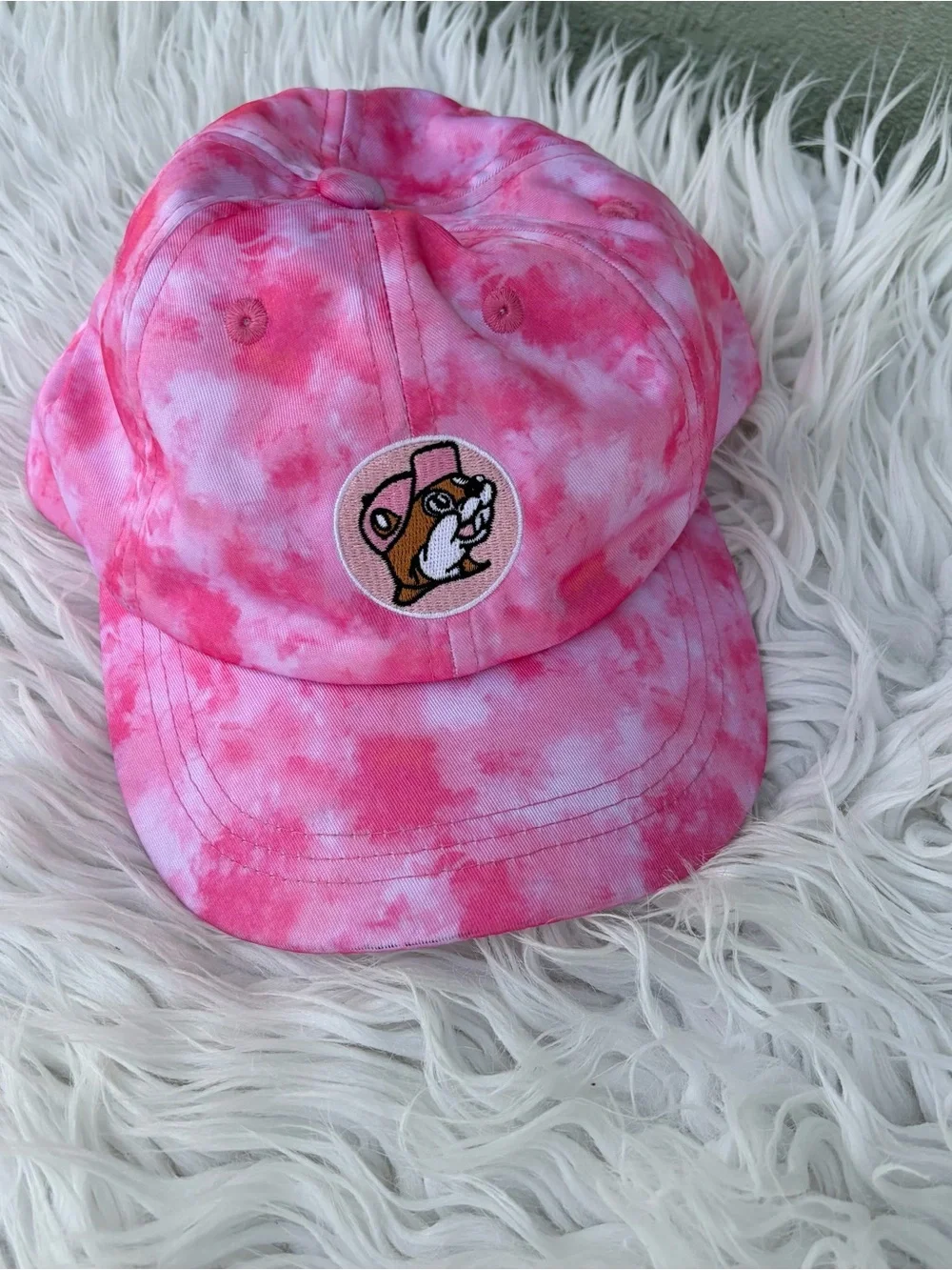 Kids Pink Tie-Dye Baseball Cap with Character Patch